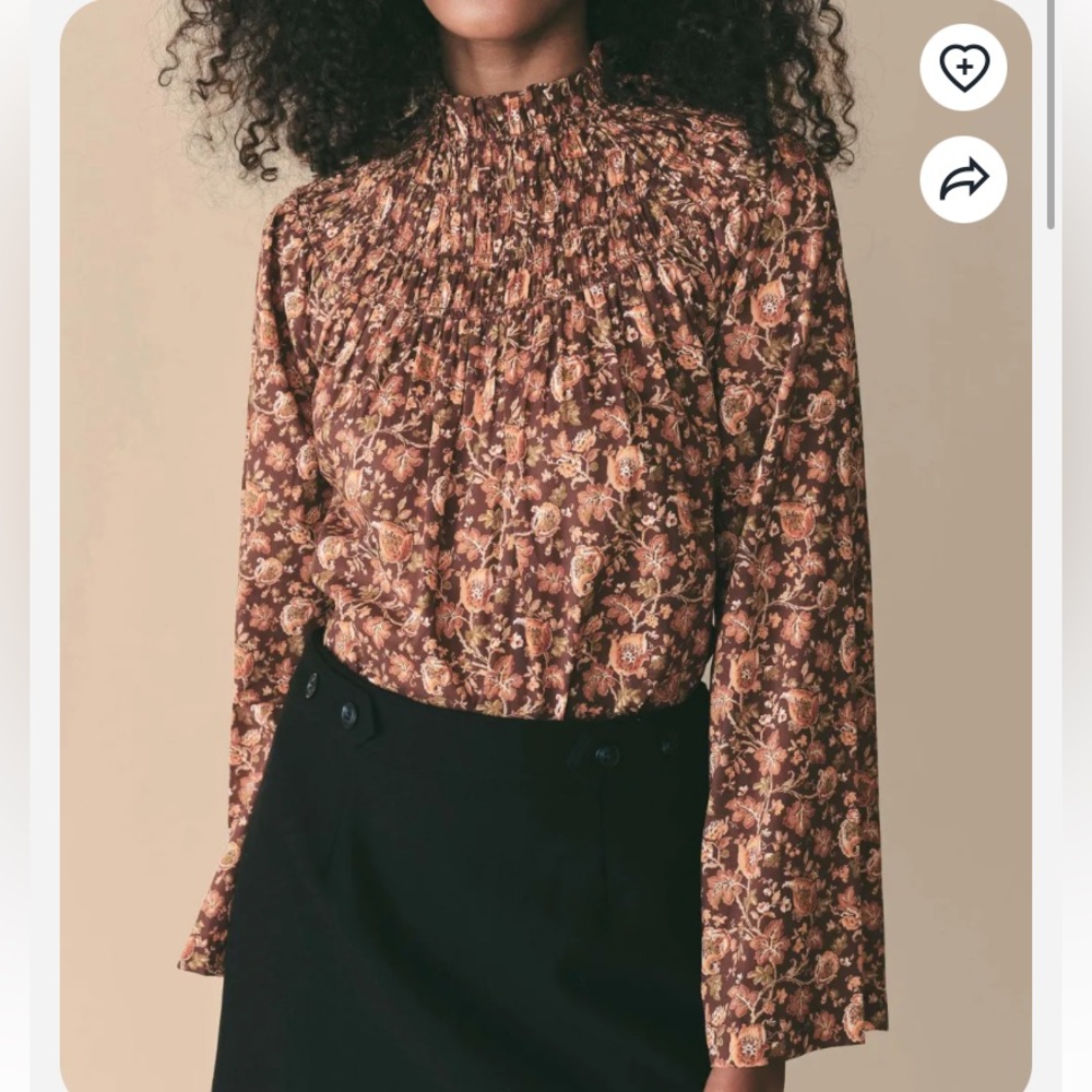 NEW Doen Astilbe blouse top in Mulberry Vine Floral S